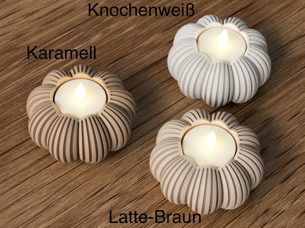 Kürbis LED Teelichthalter